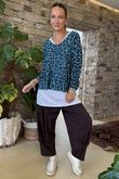 Made in Italy Knox Leopard Fine Knit & Vest Top Lagoon